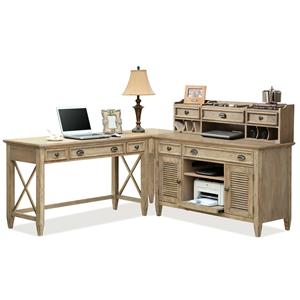 Riverside Furniture Coventry Corner Writing Desk & Credenza with Hutch
